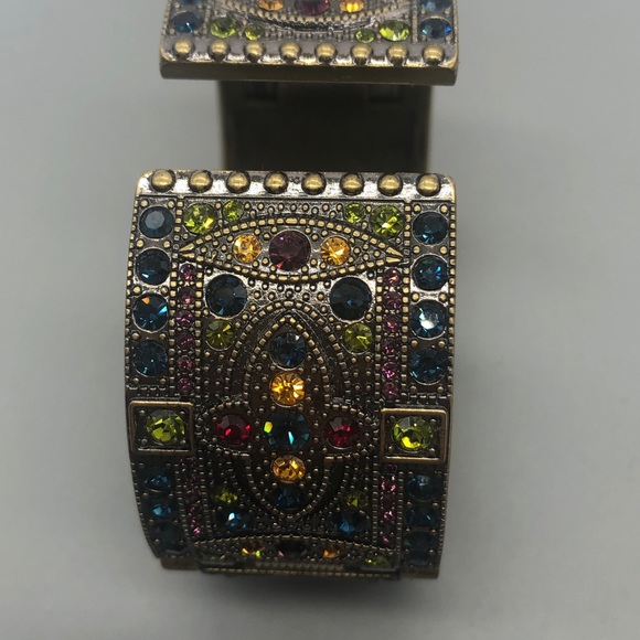 Heidi Daus Vintage/new cuff Swarovski crystals bracelet watch in original box - Picture 11 of 15